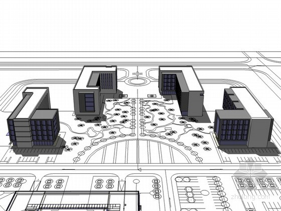 行政办公建筑SketchUp模型下载-行政办公建筑 