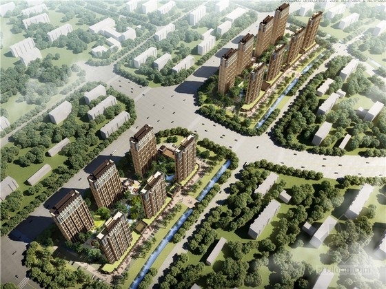 中式高层住宅景观cad资料下载-[福建]新中式风格住宅小区规划设计方案文本（含PSD CAD 知名设计院）