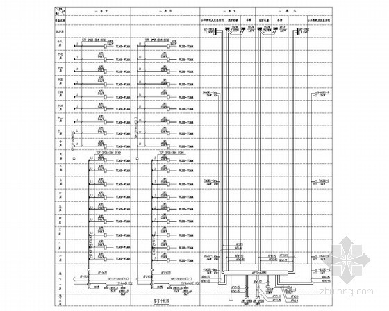 [河北]18层住宅楼强弱电施工图（两住宅单元）-配电干线图 