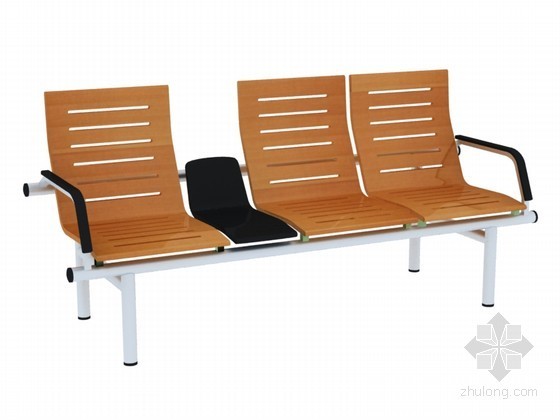 室内公共空间休息资料下载-公共休息椅3D模型下载