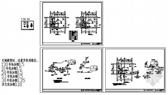 2t锅炉施工图资料下载-2T热水供暖锅炉设计平面图