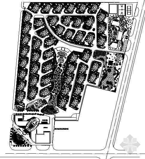 住宅区住宅平面cad图资料下载-某住宅区规划总平面