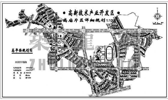 高新技术开发区投标资料下载-某高新技术开发区规划图(二)