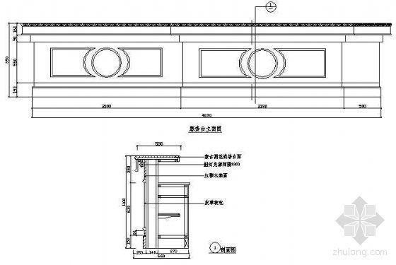 服务台立面图cad资料下载-服务台立面图1