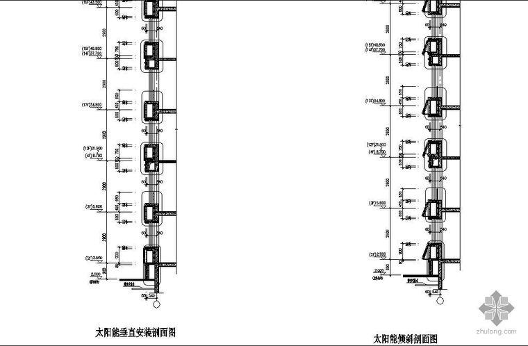 太阳能板基座节点大样资料下载-太阳能集热器安装大样图