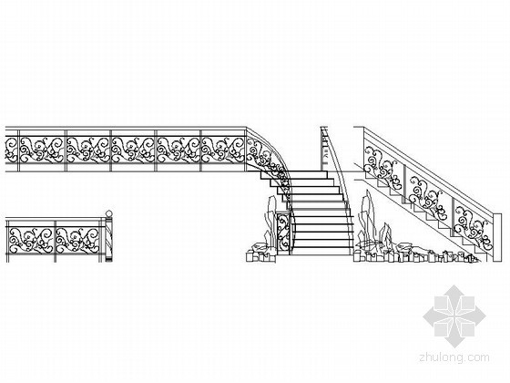 餐饮立面图CAD资料下载-各式风格楼梯立面图CAD图块下载