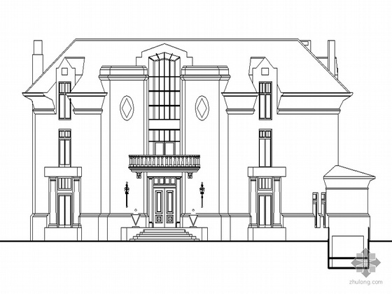 英式别墅效果图资料下载-某三层英式别墅石材建筑施工图