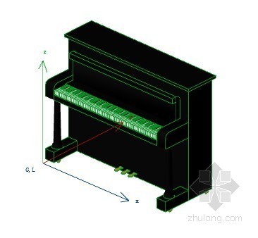 钢琴模型资料下载-竖直的钢琴 ArchiCAD模型