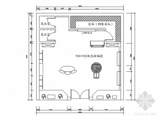 服装专卖店装修资料下载-[浙江]迷你时尚小空间服装专卖店室内施工图（含效果图）