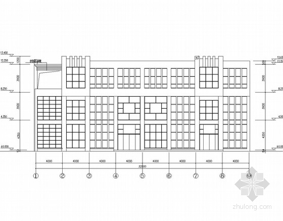 西区纳什空间服务中心资料下载-[安徽]三层框架结构服务中心办公楼结构图（含东西两栋及建筑图）