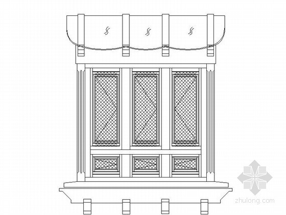 西班牙式别墅效果图资料下载-西班牙式木窗节点详图