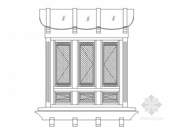 门窗CAD详图资料下载-西班牙式木窗节点详图