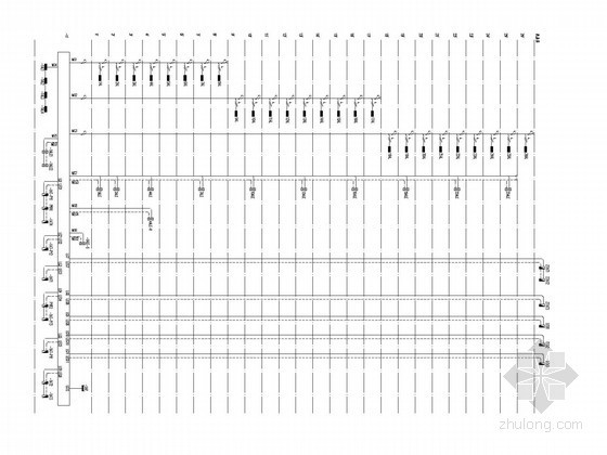 [山东]一类商业综合办公楼强弱电系统电气施工图纸（负荷计算 机房工程）-竖向配电系统图 