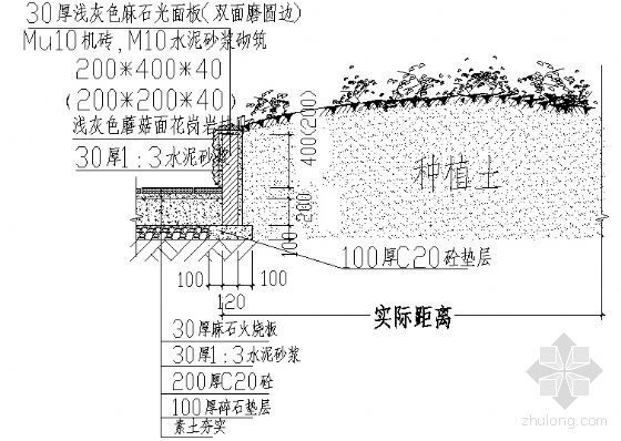 楼梯剖面图如何画资料下载-花池剖面图