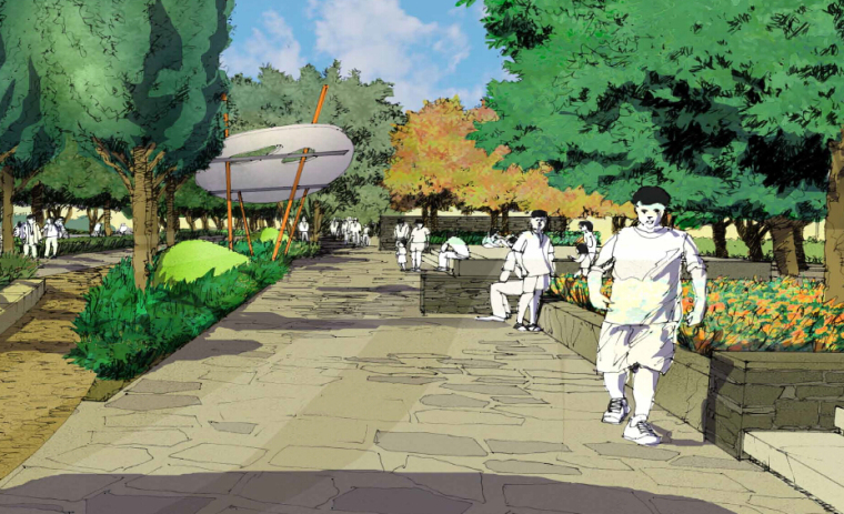 城市产业园道路景观绿化方案设计文本559页（附丰富效果图、细部图）-绿荫连廊