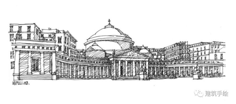 手绘校园平面图资料下载-手绘之旅|那不勒斯再见