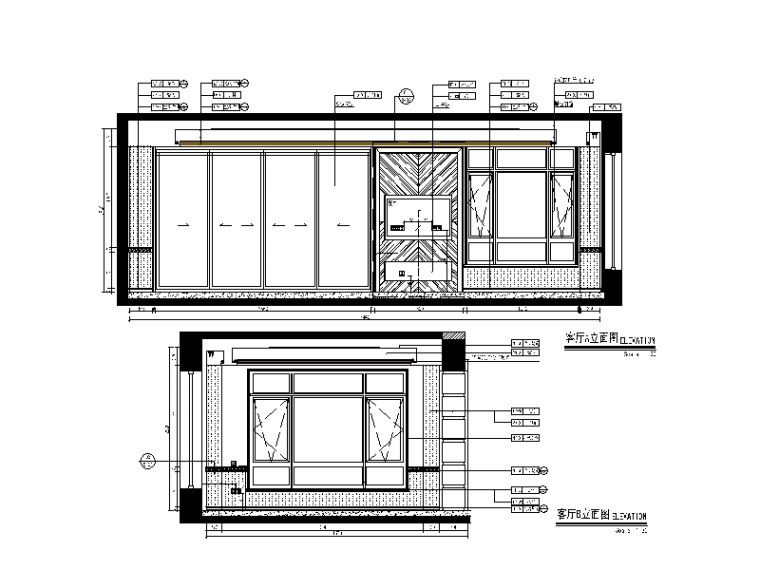 现代简约样板房设计CAD装修图立面图