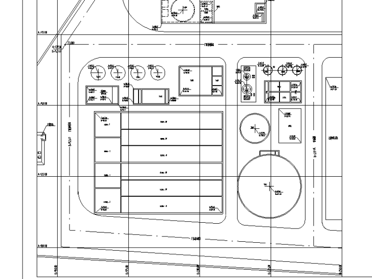 甲醇生产综合废水和生活污水综合处理厂给排水施工图（CAD）-废水处理系统总平面布置图