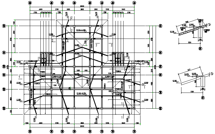 框架结构的基础形式资料下载-一套完整的会所设计框架结构图纸（CAD，18张）