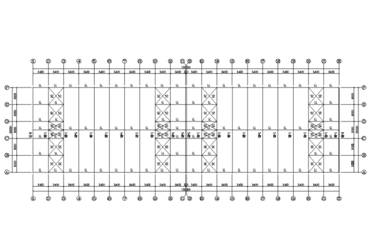单层单跨门式刚架施工图资料下载-108×30m单层单山单跨门式刚架工程施工图（CAD，7张）