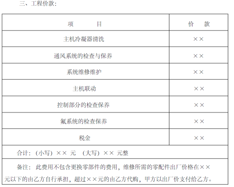 办公大楼中央空调机组年度保养合同范本_2