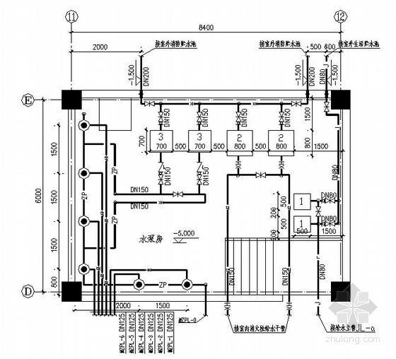 消防水泵房设计教程资料下载-某高层地下室消防水泵房设计