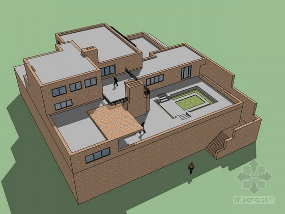 密斯凡德罗别墅资料下载-密斯凡德罗别墅sketchup模型