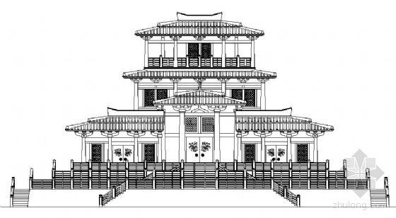 汉代谷物仓库资料下载-汉代庄王阁园林建筑方案图