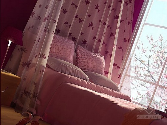 生石灰粉资料下载-粉色卧室