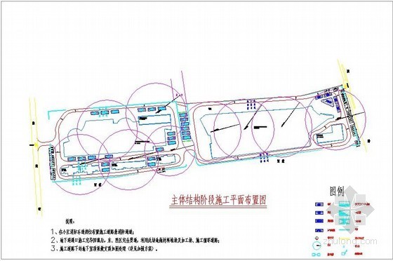 办公装修cad资料下载-高层办公楼主体、装修施工平面布置图