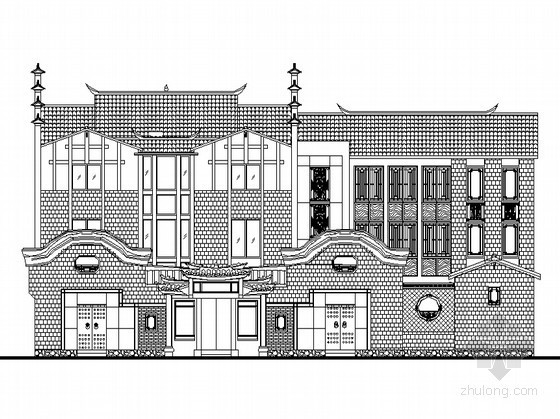 街区店面设计资料下载-[成都]洛带文化艺术村某街区小镇住宅（2号楼）建筑施工图