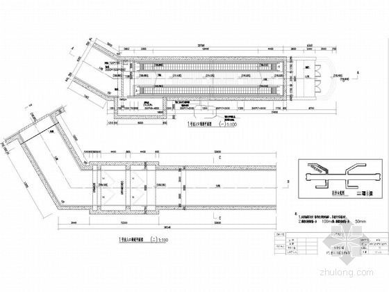 [黑]地铁明挖地下二层双跨岛式站台车站初步设计图105张（含风险评估 抗震论证）-出入口通道平面图 
