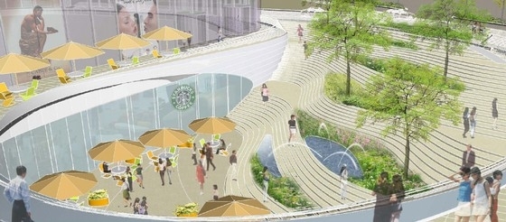 [杭州]都市现代商业广场景观规划设计方案（英文方案）-景观效果图 