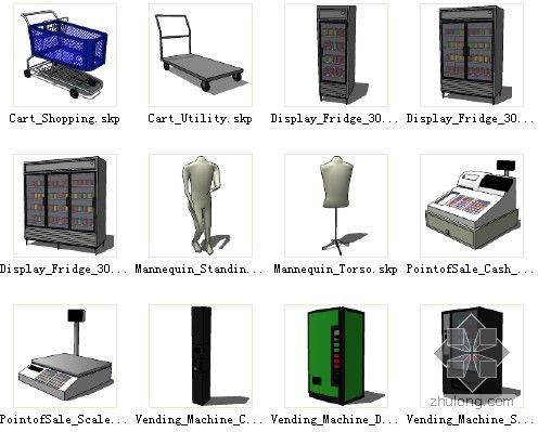 sketchup模型商店资料下载-商店设施