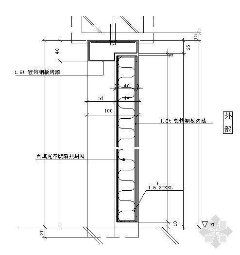 金属门窗CAD图资料下载-金属门-立断面详细图5