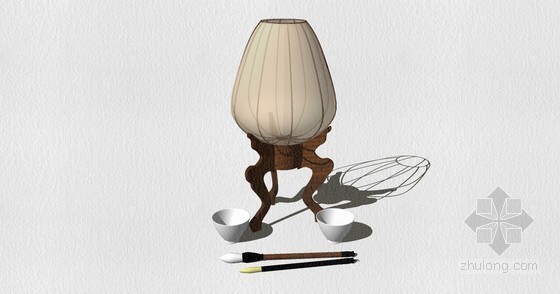 台灯sketchup模型资料下载-中式台灯SketchUp模型下载