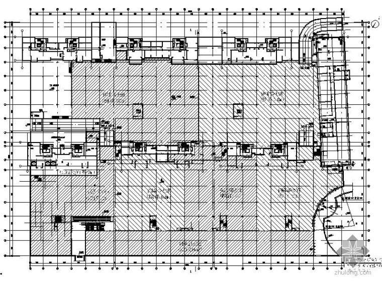 商场办公平面资料下载-[天津]某地下商场平面图