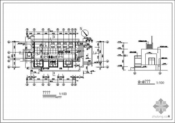 售楼部轻钢结构图资料下载-某大厦售楼部建筑结构图