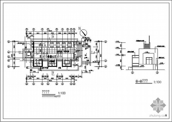 钢结构两层售楼部建筑图资料下载-某大厦售楼部建筑结构图