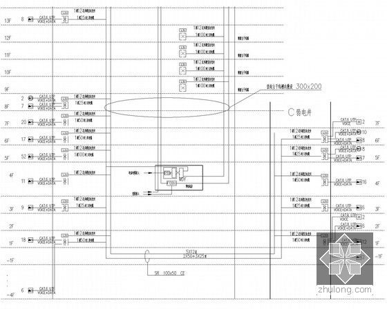 [广东]超高层甲级写字楼电气施工图纸130张（知名设计院）-综合布线系统图