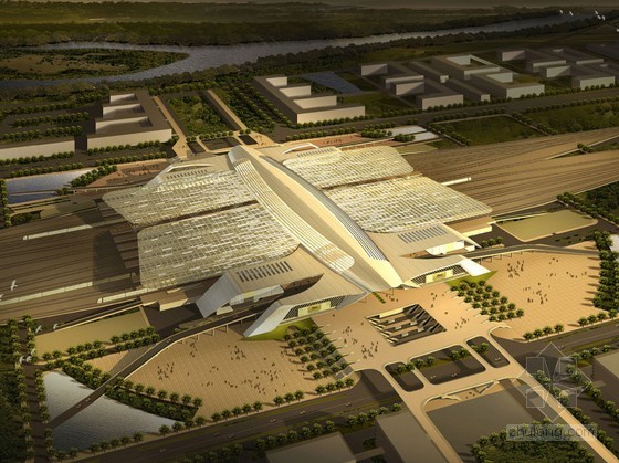 长沙机场资料下载-[长沙]某火车站概念设计方案
