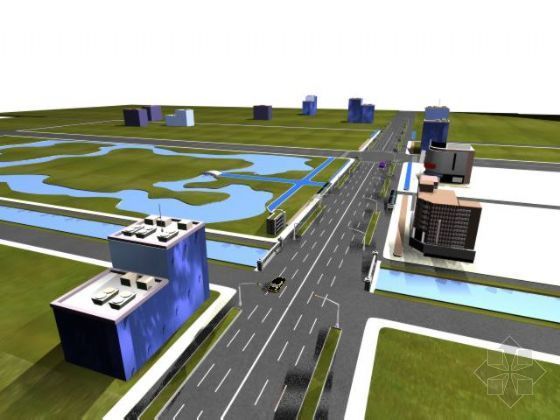 钢结构别墅模型图资料下载-小区街道规划模型图