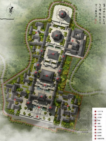 旅游景区学校psd资料下载-寺院旅游景区项目设计