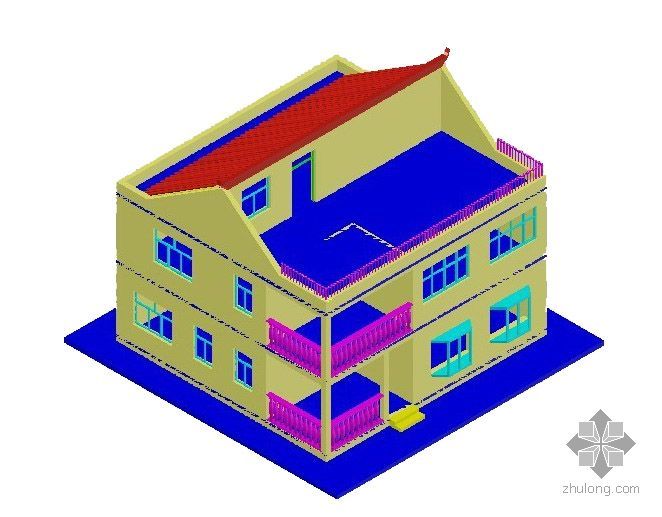 农村二层别墅CAD资料下载-二层小别墅