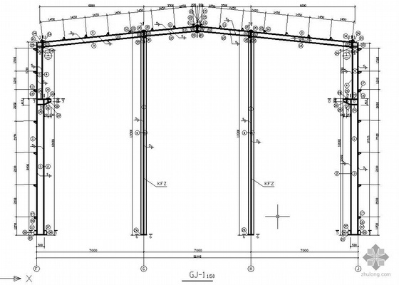 21米钢结构屋架施工图资料下载-某21米跨钢结构厂房