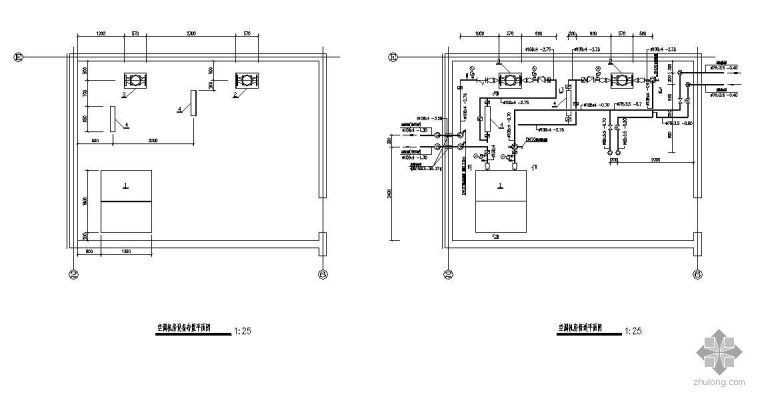 土壤源热泵机房布置图资料下载-某别墅土壤源热泵机房图