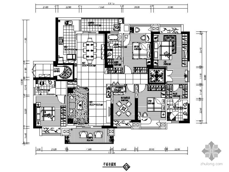 长沙装饰样板房资料下载-[长沙]欧式五居室样板房装修施工图