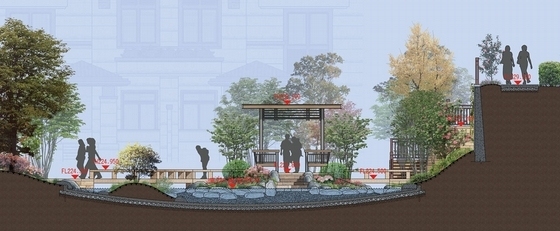 [洛阳]北方新中式山地园林别墅区景观规划设计方案（著名设计公司）-景观立面图