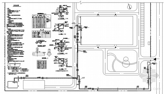 城市排水管网平面布置资料下载-某幕墙公司室外热力管网平面图