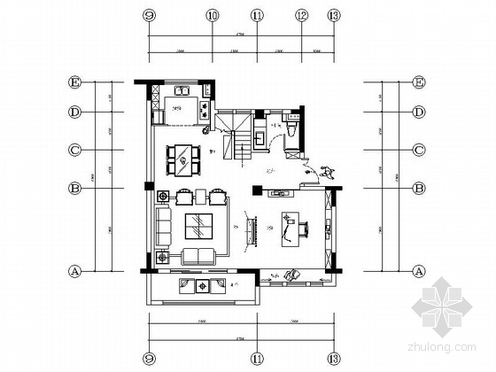 四层豪华别墅建筑施工图资料下载-[上海]豪华别墅区新中式风格三层别墅样板间装修施工图（含效果）